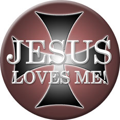jesus loves me button
