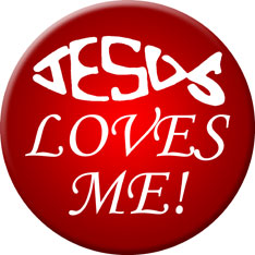 Jesus loves me button