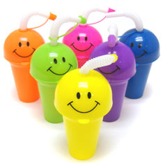 smiley face sipper cups