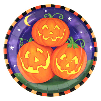 halloween pumpkin plates