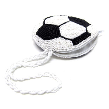 beaded soccer purse