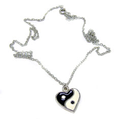 heart yin yang necklace